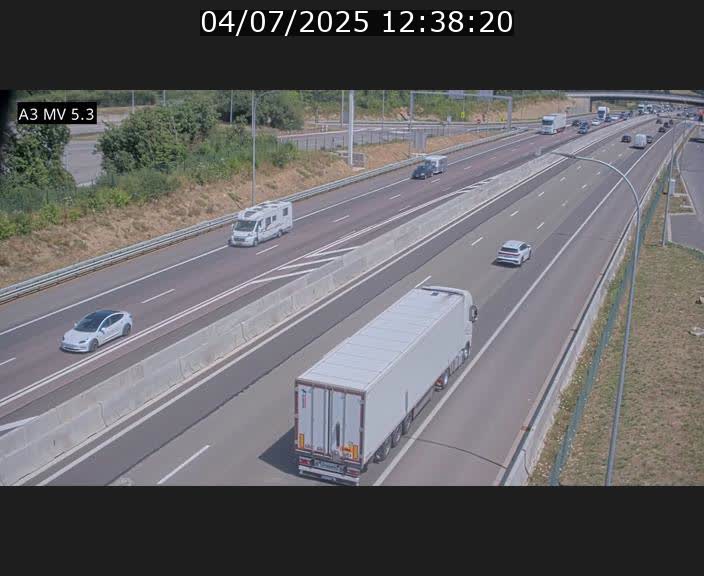 Webcam à l'Aire de Berchem au Luxembourg sur l'A3. Vue orientée vers la France