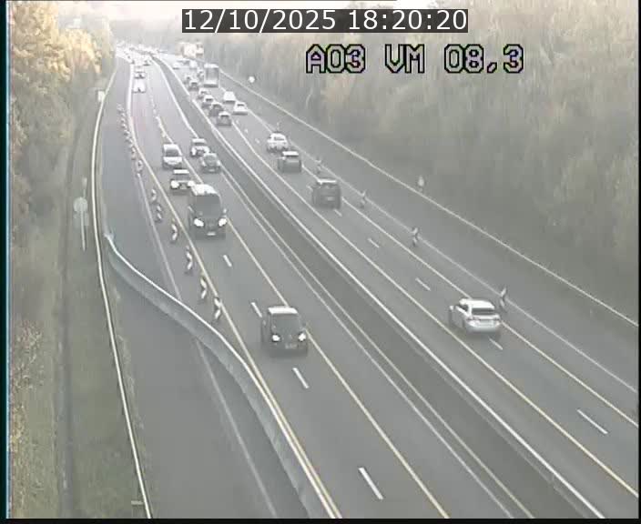 Traffic live webcam Luxembourg Bettembourg - A3 - BK 8.3 - direction France