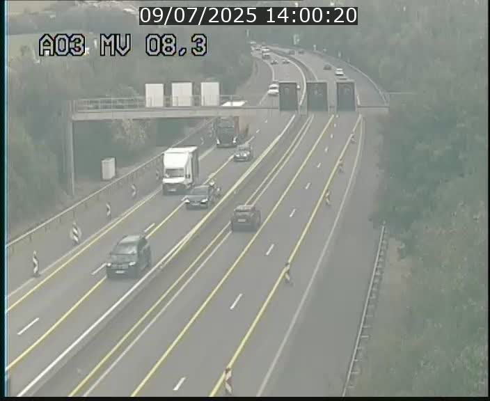 Webcam Autoroute après la Croix de Bettembourg en direction de Luxembourg sur l'A3