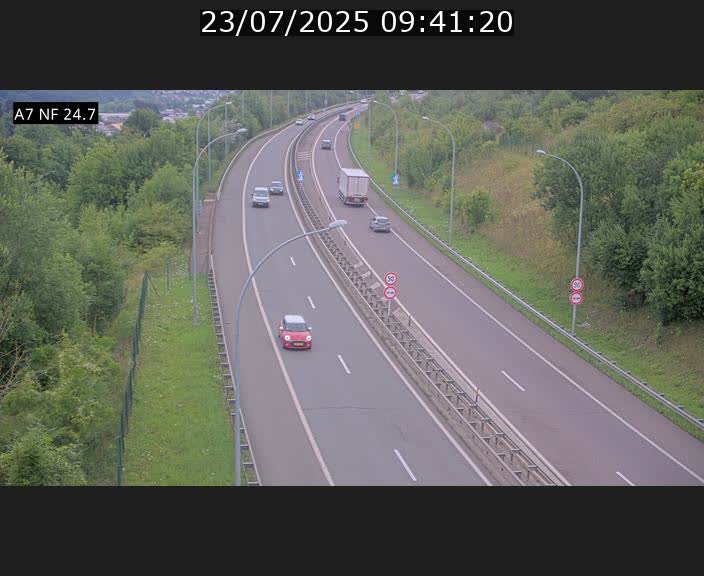 Caméra trafic Luxembourg - A7, Schieren direction Mersch
