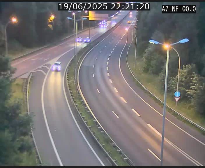 Caméra autoroute Luxembourg A7 - Echangeur A1/A7 Grünewald direction Tunnel Stafelter
