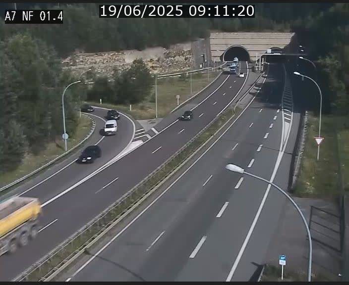 Caméra autoroute Luxembourg A7 - Echangeur Waldhaff - direction Tunnel Stafelter
