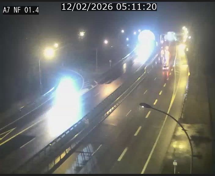 Caméra autoroute Luxembourg A7 - Echangeur Waldhaff - direction Tunnel Stafelter