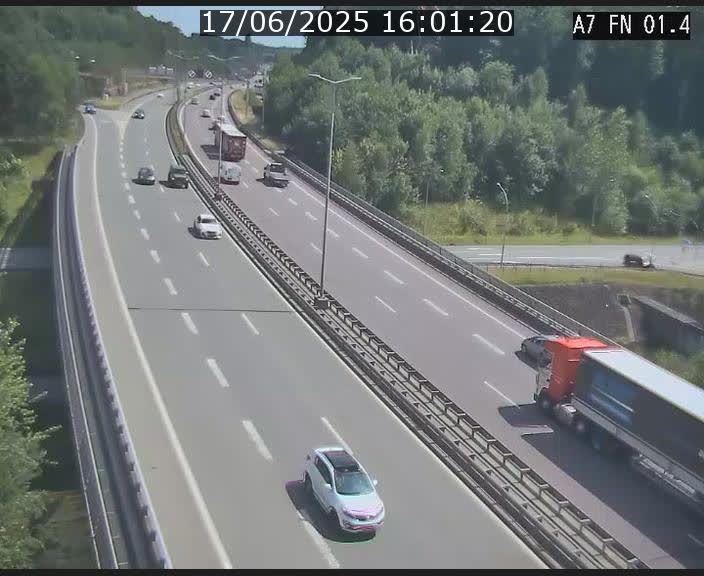Caméra autoroute Luxembourg A7 - Tunnel Stafelter - direction Echangeur Grünewald