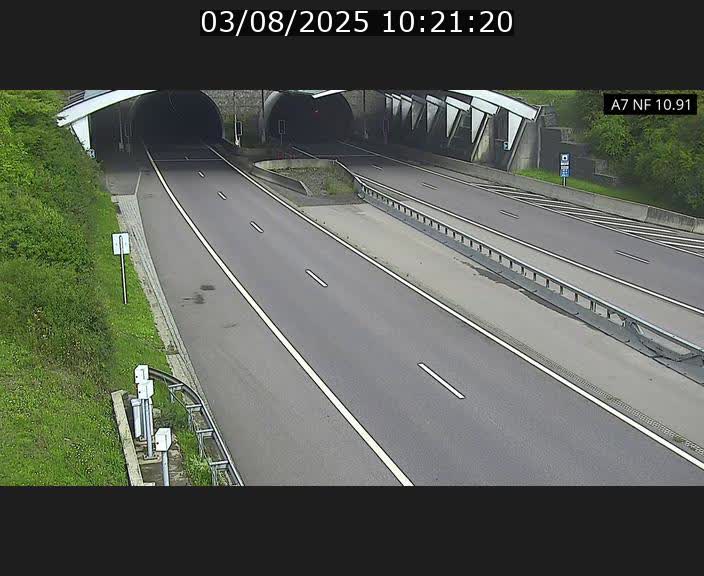 Caméra trafic Luxembourg - A7, Tunnel Gousselerbierg, entrée sud, direction Mersch