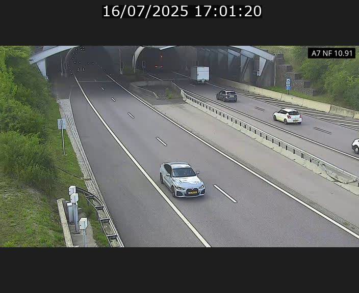 Caméra trafic Luxembourg - A7, Tunnel Gousselerbierg, entrée sud, direction Mersch