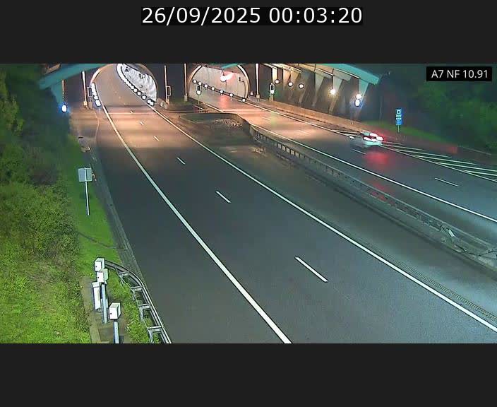 Caméra trafic Luxembourg - A7, Tunnel Gousselerbierg, entrée sud, direction Mersch