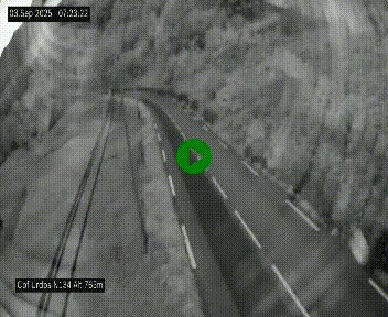 Webcam dans les Pyrénées Atlantique au niveau du col d'Urdos et du fort du Pourtalet sur la N134, en direction du Col et du tunnel du Somport, à 765 mètres d'altitude
