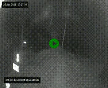 Webcam au col du Somport, côté français, sur la N134, dans les Pyrénées, en direction de l'Espagne, à 1632 mètres d'altitude