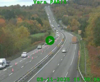 Caméra routière sur l'autoroute A20 à Bessines-sur-Gartempe. Vue orientée vers Paris