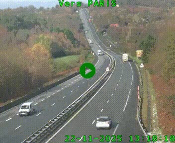 Caméra routière sur l'autoroute A20 à Bessines-sur-Gartempe. Vue orientée vers Paris