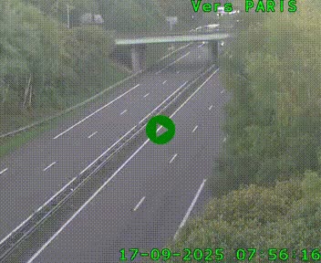 Caméra routière sur l'autoroute A20 au nord de Limoges, à la jonction avec la N520. Vue orientée vers Paris
