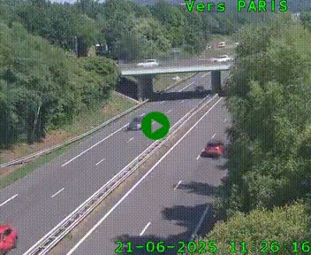 Caméra routière sur l'autoroute A20 au nord de Limoges, à la jonction avec la N520. Vue orientée vers Paris