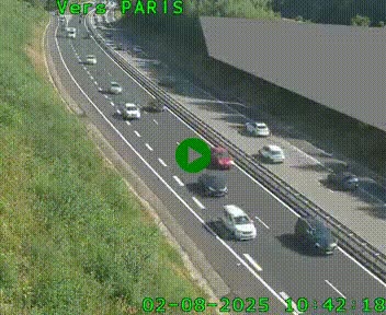 Caméra routière sur l'autoroute A20 à Saint-Pardoux-l'Ortigier, à la jonction avec l'A89. Vue orientée vers Paris
