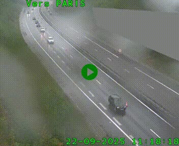 Caméra routière sur l'autoroute A20 à Saint-Pardoux-l'Ortigier, à la jonction avec l'A89. Vue orientée vers Paris