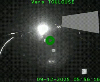Caméra routière sur l'autoroute A20 à Noailles, en périphérie de Brive-la-Gaillarde. Vue orientée vers Toulouse