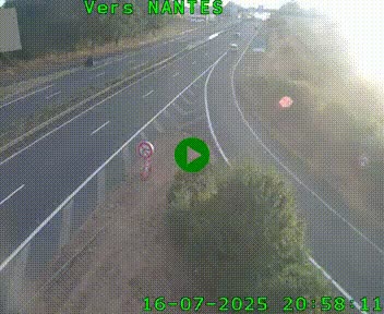Webcam N147 au nord de Poitiers et à la jonction avec la A10