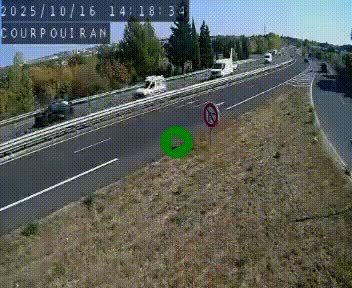 Caméra routière France - N109, Courpouiran - La plaine, en direction de Clermont l'Hérault, à la sortie de Montpellier