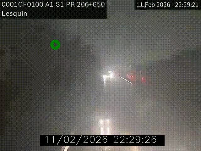 Webcam autoroute A1 à hauteur de Lesquin. Vue orientée vers Lille
