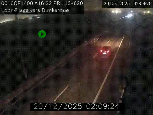 Webcam autoroute A16 à hauteur de Loon-Plage. Vue orientée vers Dunkerque et la Belgique.