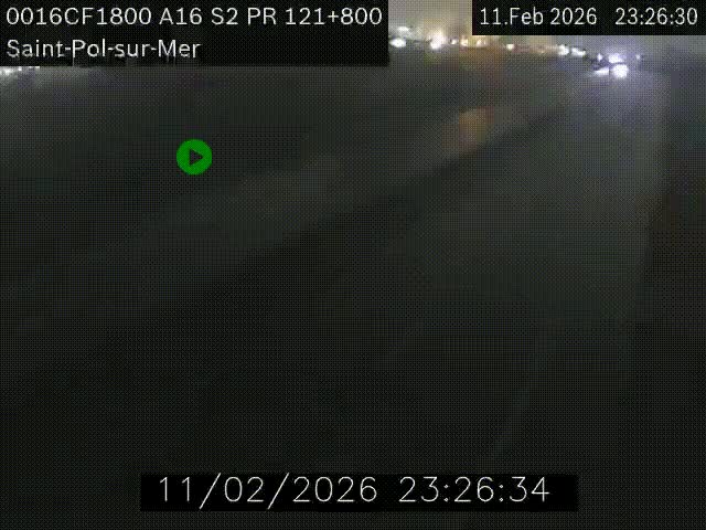 Webcam autoroute A16 à proximité de Dunkerque, à hauteur de la sortie Saint-Pol-sur-Mer. Vue orientée vers Calais