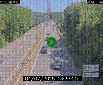 Webcam sur la N165 après le Pont de l'Iroise, à l'entrée de Brest