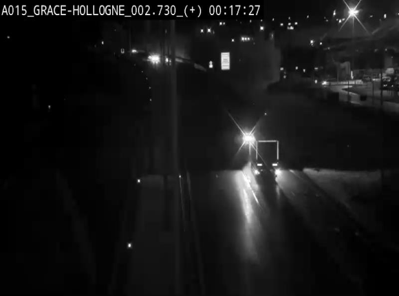 Webcam E42/A15 à Grâce-Hollogne, à proximité de la jonction avec l'A604. Vue orientée vers Namur