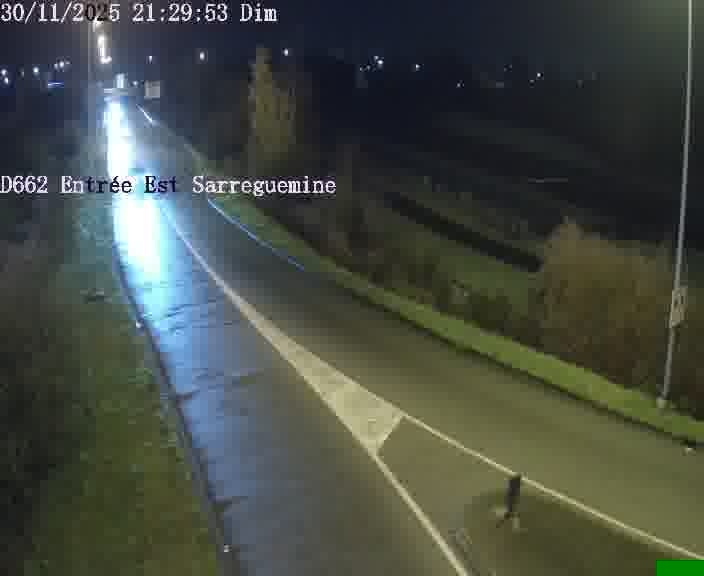 Point de vue trafic déployé sur D662 (France) à Sarreguemines, regardant vers Sarreguemines, aidant conducteurs et services à anticiper les flux.