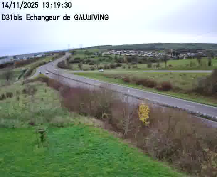 Dispositif d’observation sur D31bis (France) à Gaubiving, en direction de Sarreguemines, offrant une visualisation fiable des conditions de circulation.