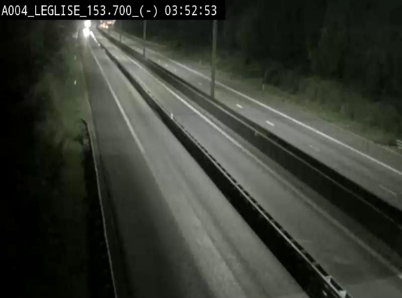 Webcam autoroute A4 (E411-E25) à Léglise, avant la jonction avec la N40. Vue orientée vers Bruxelles