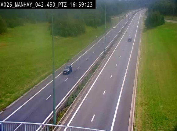 Webcam autoroute A26/E25 à hauteur de Manhay, à la jonction avec la N651 en direction de Liège - BK 42.4