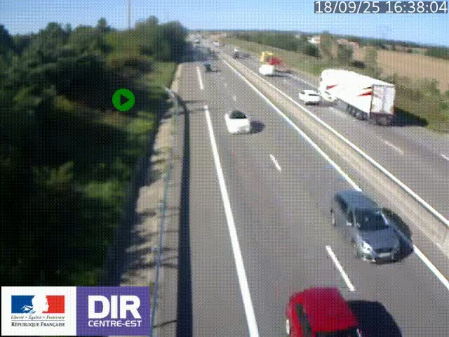 Webcam sur le contournement de Valence, sur la Nationale 7, à la jonction avec la N532, caméra orientée vers Grenoble