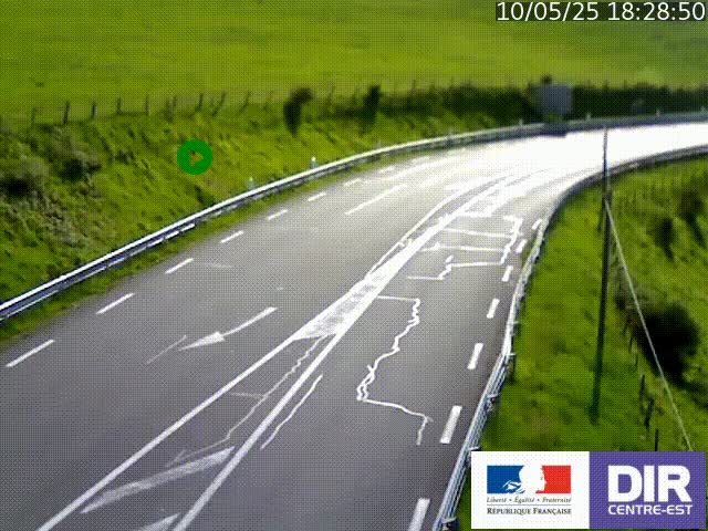 Webcam sur le col Pin Bouchain, vue orientée vers Roanne, en provenance de Lyon sur la nationale 7 (N7)