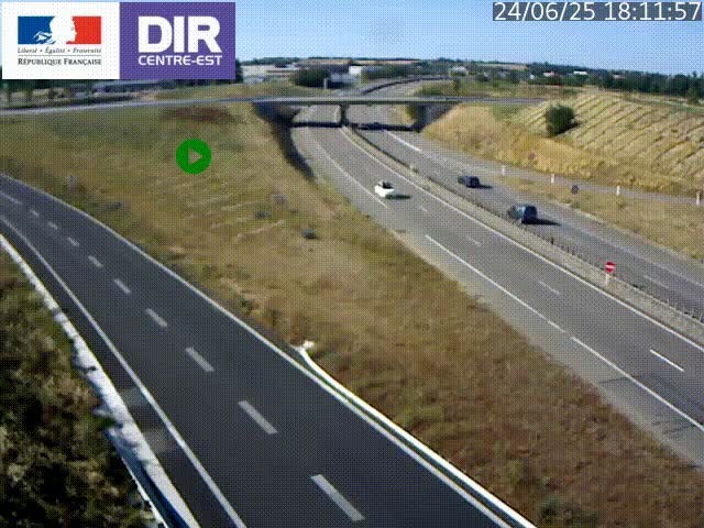 Webcam sur le contournement de Valence, sur la Nationale 7, caméra orientée vers Lyon