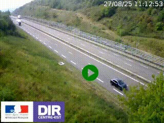 Webcam au niveau du col de Bois Clair à hauteur de Cluny sur la N79. Vue orientée vers Mâcon