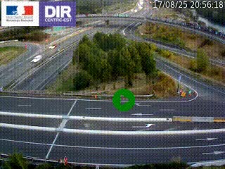 Webcam traffic à Grenoble-sud sur l'autoroute A480. Vue orientée vers l'entrée et la sortie de Grenoble