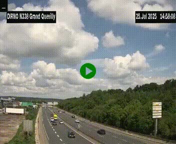 Webcam routière sur N338 à hauteur de Grand-Quevilly en périphérie de Rouen. Vue orientée vers Rouen