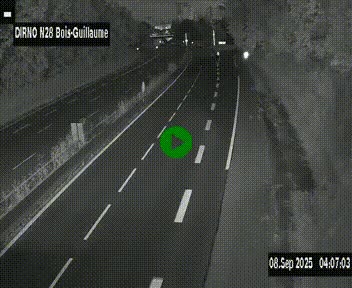 Webcam routière à hauteur de Bois-Guillaume en périphérie de Rouen. Vue orientée vers Rouen