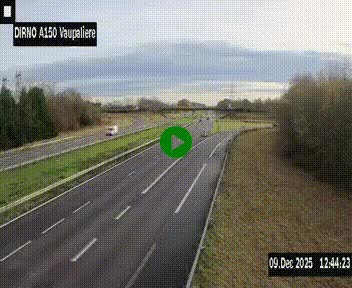 Webcam autoroute A150 à hauteur de La Vaupalière en périphérie de Rouen. Vue orientée vers Rouen