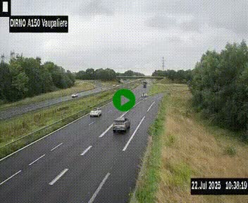 Webcam autoroute A150 à hauteur de La Vaupalière en périphérie de Rouen. Vue orientée vers Rouen