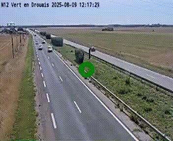 Webcam à hauteur de Vert-en-Drouais sur la N12, en périphérie de Dreux. Vue orientée vers Alençon