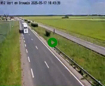 Webcam à hauteur de Vert-en-Drouais sur la N12, en périphérie de Dreux. Vue orientée vers Alençon