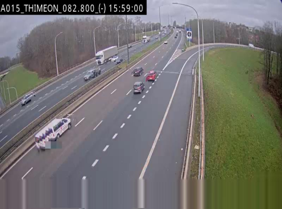 Caméra trafic Belgique - Thiméon - E42, jonction avec A54 (E420) direction La Louvière/Charleroi - BK 82.82