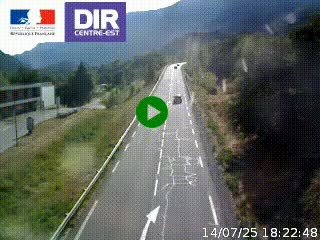 Web cam sur la N90 à Aime, en provenance de Bourg-Saint-Maurice et en direction d'Albertville