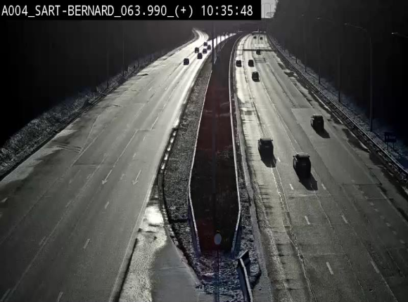 Webcam sur l'E411 à hauteur de la jonction avec la N4 à la sortie de Namur. Vue orientée vers Luxembourg