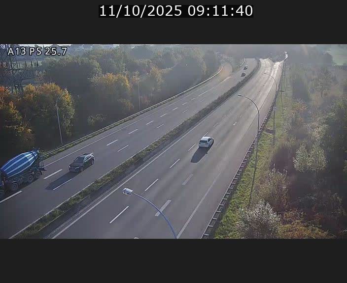 Traffic live webcam Luxembourg Frisange - A13 direction Allemagne - BK 26