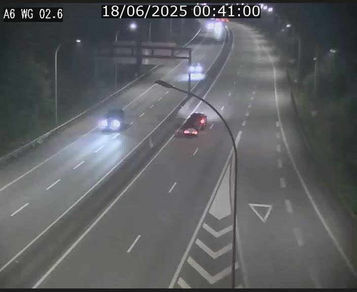 Traffic live webcam Luxembourg Croix de Cessange - A6 - BK 2.6 - direction France/Allemagne