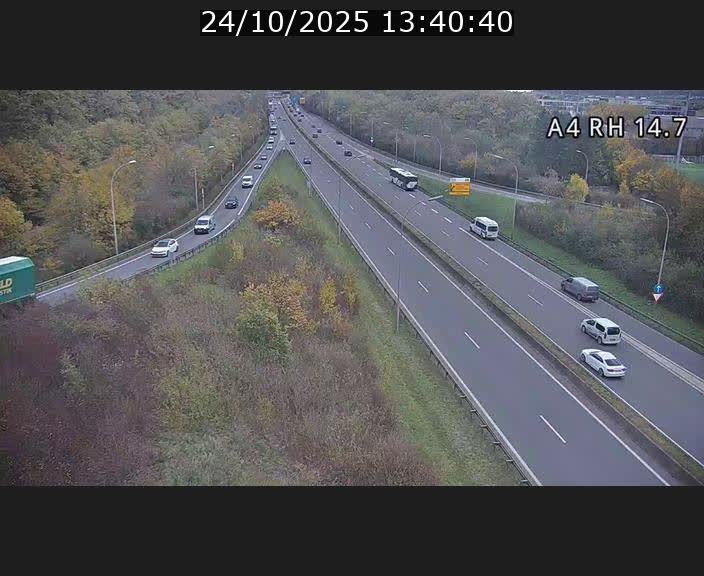 Traffic live webcam Luxembourg Jonction Lankelz - A4 - BK 14.7 - direction Luxembourg