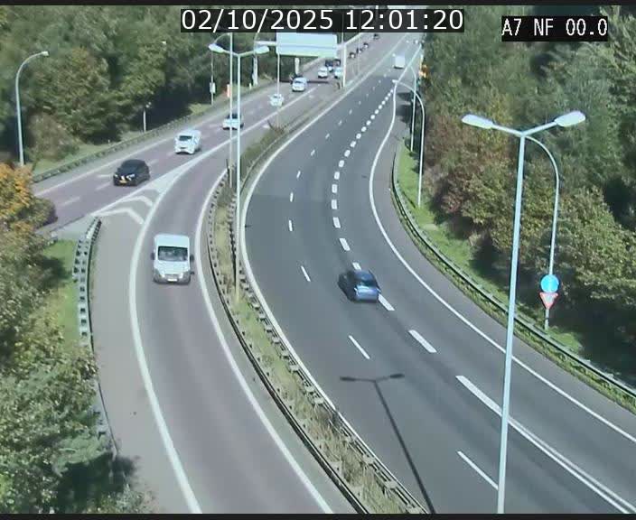 Caméra autoroute Luxembourg A7 - Echangeur A1/A7 Grünewald direction Tunnel Stafelter