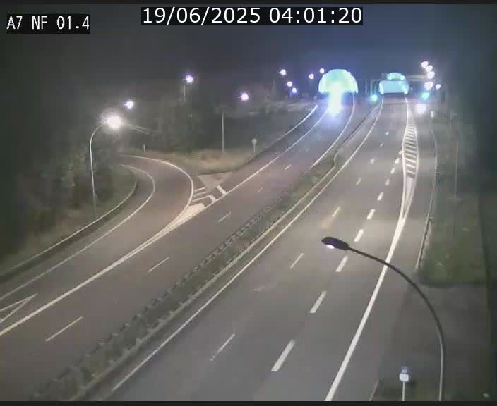 Caméra autoroute Luxembourg A7 - Echangeur Waldhaff - direction Tunnel Stafelter